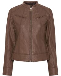 Btfcph - Jassen ,Grijs ,Leer Biker Jacket Skind 100203 - Lyst