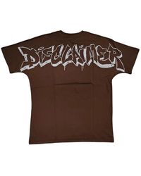 DISCLAIMER - Tops ,Bruin ,Jersey T-Shirt Met Muurschilderingseffect - Lyst