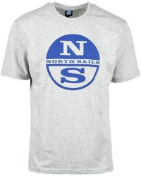 North Sails - Tops ,Grijs ,Katoen Katoenen T-Shirt Voor Mannen - Lyst