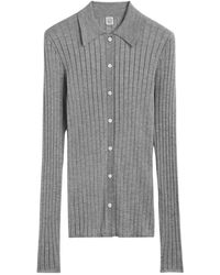 TOTEME - Slim Ribbed Shirt - Lyst