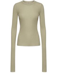 Rick Owens - Tops ,T-Shirt Cropped Rib Ls - Lyst