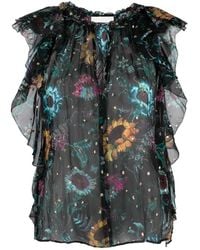 Ulla Johnson - Overhemden ,Veelkleurig ,Zijden Casual Blouse Dominique Top - Lyst