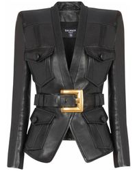 Balmain - Leather Jackets - Lyst