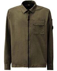 C.P. Company - Overshirt-Jacke Aus Bio-Baumwolle Mit Linse - Lyst