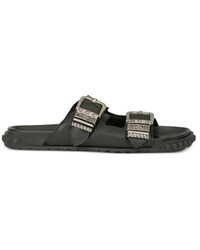 Ash - Doppelriemen-Leder-Slider - Lyst