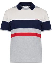 Versace - Tops ,Grijs ,Katoen Gestreept T-Shirt Van Katoenjersey - Lyst