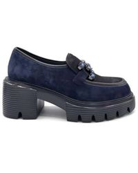 Jeannot - Blaue Wildlederschuhe Mit Gummisohle - Lyst