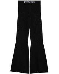 Palm Angels - Logo Lurex Flared Trousers - Lyst