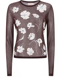 Tory Burch - Bruine Gebreide Kleding Met Pailletten - Lyst
