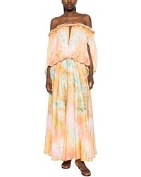 Zimmermann - Kleedjes ,Veelkleurig ,Satijn Luna Silk Maxi Dress - Lyst