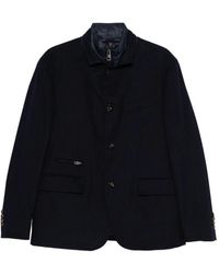 KIRED - Jassen ,Blauw ,Wol Jas Met Afneembare Kraag - Lyst