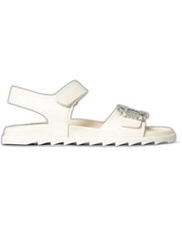 Roger Vivier - Slidy Viv' Strass Sandalen Met Band - Lyst