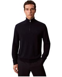 Calvin Klein - Trui Van Wol Met Hoge Hals En Rits - Lyst
