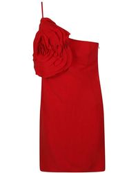 Blumarine - Rose Embroidered Asymmetric Short Dress - Lyst