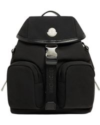 Moncler - Schwarzer Nylon-Rucksack Mit Schnalle - Lyst