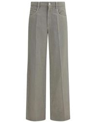 Brunello Cucinelli - Wijde Katoen-Linnen Jeans Met Juweelversierde Riemlussen - Lyst