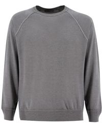 Drumohr - Hoodies & Sweatvesten ,Grijs ,Wol Puur Wol Raglanmouw Sweater - Lyst