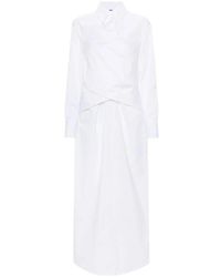 Fabiana Filippi - Stilvolles kleid,weiße baumwoll-popeline-kleid mit überkreuz-detail - Lyst