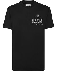 Philipp Plein - Schwarzes logo print t-shirt,schwarze t-shirts und polos mit 98% baumwolle - Lyst