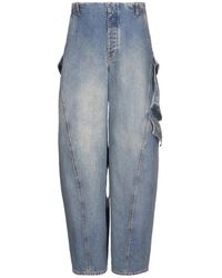 Alaïa - Jeans ,Blauw ,Denim Denim Cargo Broek - Lyst