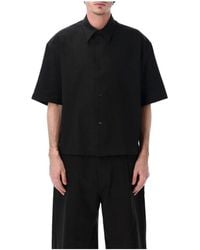 Studio Nicholson - Overhemden ,Zwart ,Katoen Sanko Short Sleeve Shirt - Lyst