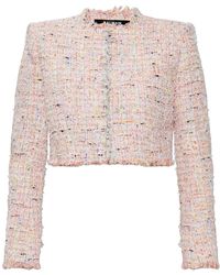 Balmain - Cropped Tweed Jasje - Lyst
