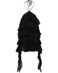 Blumarine - Embellished Ruffle Detailed Dress - Lyst