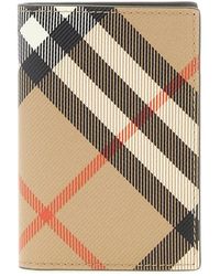 Burberry - Check Vouwbare Kaarthouder - Lyst