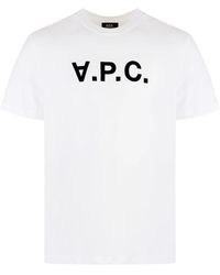 A.P.C. - Tops ,Wit ,Katoen Standard Grand Vpc Katoenen T-Shirt - Lyst