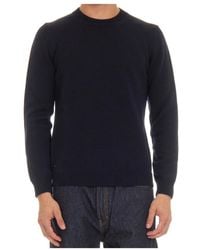 Roberto Collina - Blauer merino pullover hochwertig - Lyst