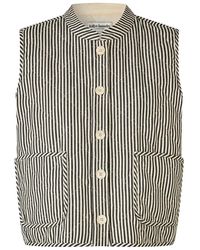 Lolly's Laundry - Jassen ,Zwart ,Gewatteerd Vest Met Klassieke Strepen - Lyst