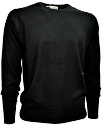 Cashmere Company - Truien & Vesten ,Zwart ,Wol Mannen Creweck Sweater Wol En Zijde - Lyst