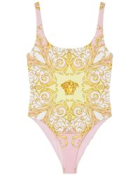 Versace - Bedruckter Einteiliger Badeanzug - Lyst