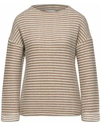 Street One - Gestreept T-Shirt Met Ronde Hals - Lyst