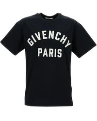 Givenchy - Tops ,Zwart ,Katoen Paris Patch T-Shirt - Lyst
