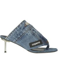 Coperni - Denim thong sandal tacco mules - Lyst