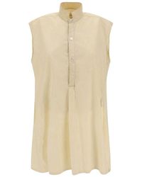 Quira - Mouwloze Mandarin Kraag Shirt - Lyst