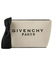 Givenchy - Tassen ,Katoen Kleine Pouch Van Canvas Met Strik - Lyst