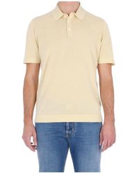 Drumohr - Tops ,Geel ,Katoen Katoenen Polo Met Korte Mouwen - Lyst