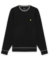 Lyle & Scott - Tipped Gebreide Trui Met Ronde Hals - Lyst