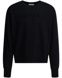 McQueen - Hoodies & Sweatvesten ,Zwart ,Katoen Logo Sweatshirt - Lyst