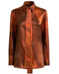 Kiton - Luxe Zijden Overhemd Met Geïntegreerde Sjaal - Lyst