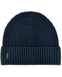 Guess - Patch logo beanie - blau - Lyst
