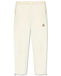 Moncler - Broeken ,Katoen Trainingsbroeken Met Logo Patch - Lyst