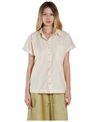 Mason's - Overhemden ,Katoen Livia Shirt Met Korte Mouwen Van Poplin - Lyst