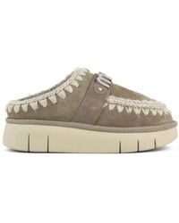 Mou - Schoenen ,Grijs ,Wol Bounce Clog Metal Logo - Lyst