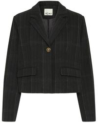 Ichi - Jassen ,Zwart ,Ihkate Woolley Bl Jakker 20124665 - Lyst