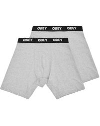 Obey - Ondergoed ,Grijs ,Katoen Established Work 2-Pack Boxers - Lyst