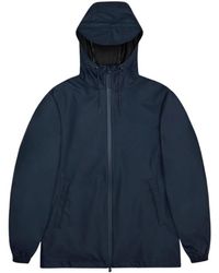 Rains - Jassen ,Blauw ,Polyester Storm Breaker Hooded Rits Jas - Lyst