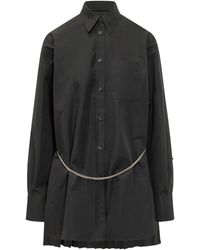 Sportmax - Lange Blouse Met Geplooide Zoom - Lyst